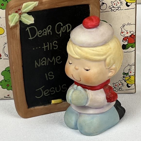 Enesco Figure Dear GOD Kids His Name Is JESUS Vintage 1982 - Picture 3 of 14